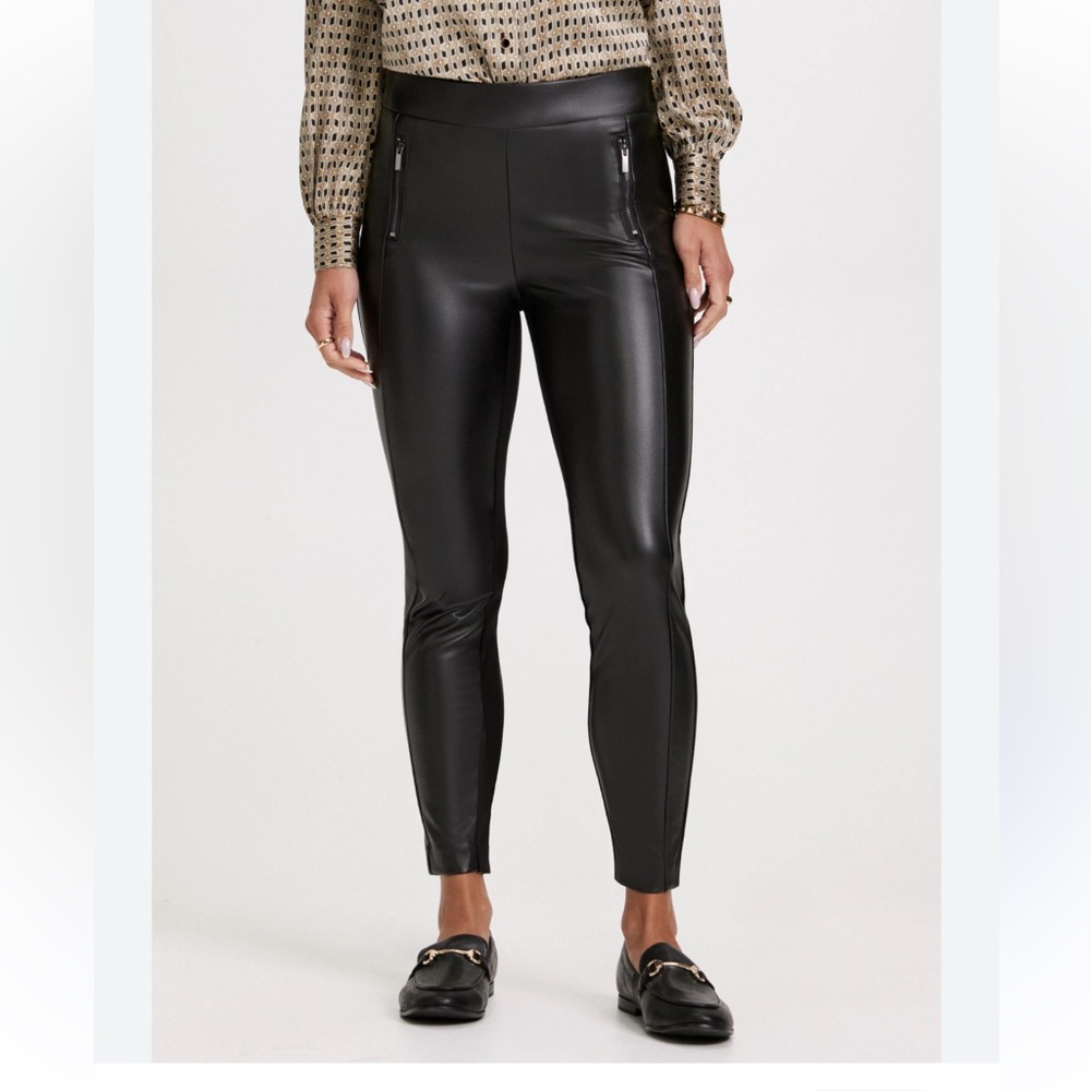 Laura Chloe Vegan Leather Leggings Black